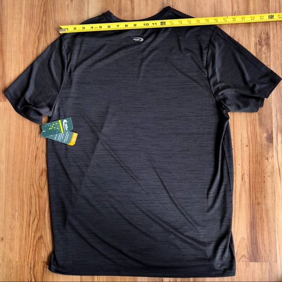 MTA Sport Shirts New Active Tee Shirt Short Sleeve Fast Dri Gray